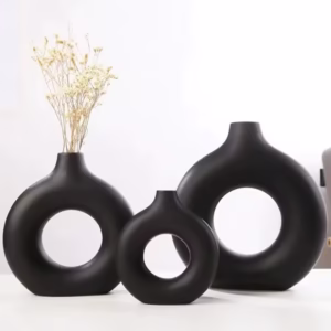 Vase minimaliste d'arrangement floral circulaire