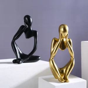 Ornement de maison en résine abstraite, mini homme pensé
