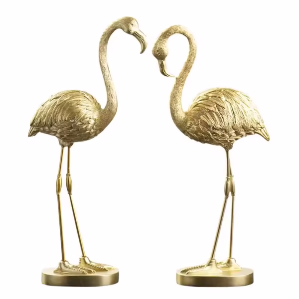 Figurine de flamant doré de luxe