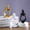 Ornement de maison en résine abstraite, mini homme pensé
